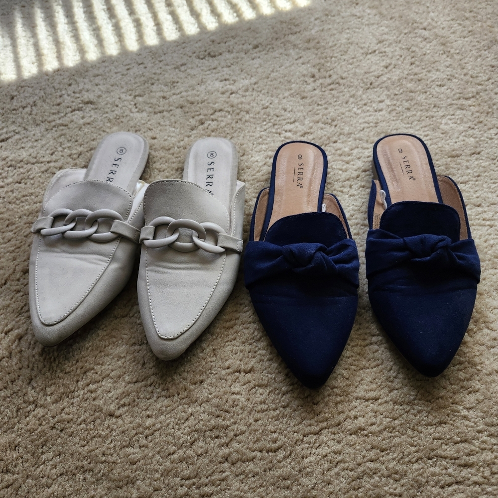 2 Paris of Women's serra sueded slides sz 8 - Picture 13 of 13